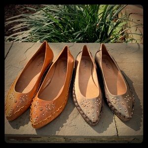 Leather studded flats by Miz Mooz
